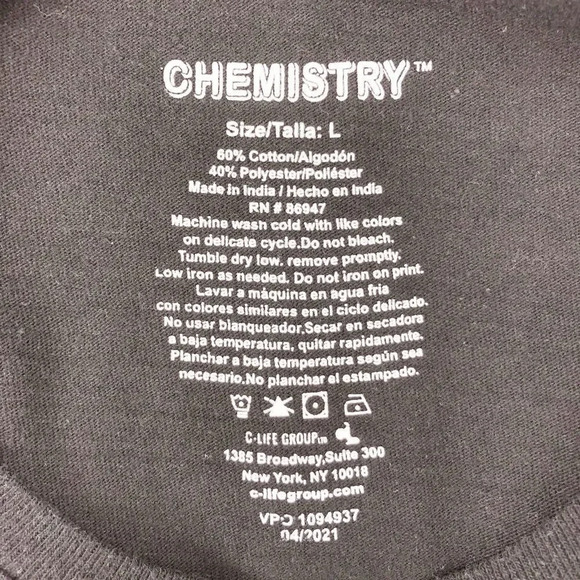 Chemistry Women's Black Feeling Bootiful Cap Sleeve Graphic Tee Size L - Picture 4 of 4